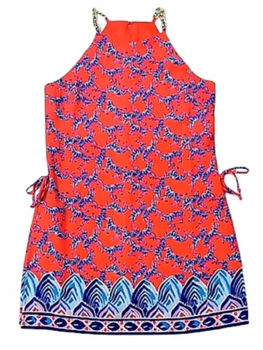 Lilly Pulitzer Pearl Romper Picante Coral Heebee Zeebees Size 8 Like New - Picture 7 of 16